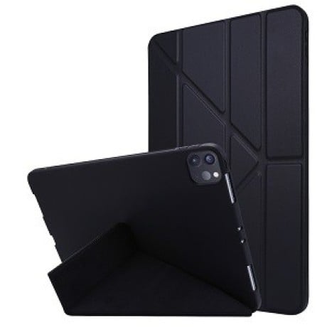 Чехол- книжка Solid Color Trid-fold Deformation Stand на iPad Pro 11 2021/2022 - черный