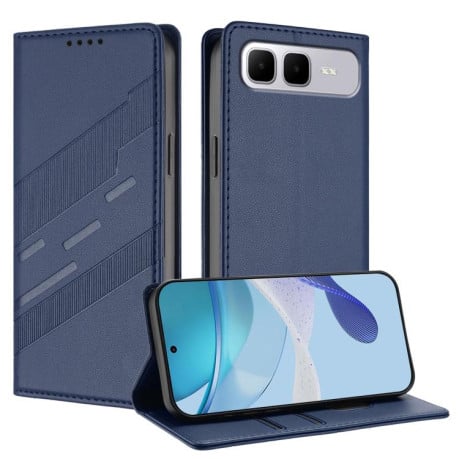 Чохол-книжка з фактурою Multi-functional Wallet Retro на Infinix Smart 10 Plus 4G - синій