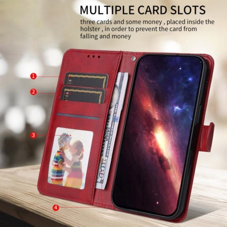 Чехол-книжка Classic Calf Texture на Xiaomi Redmi K90 Pro Max / Xiaomi Poco F8 Ultra 5G — красный