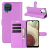 Чохол-книжка Litchi Texture Samsung Galaxy A12/M12 - фіолетовий
