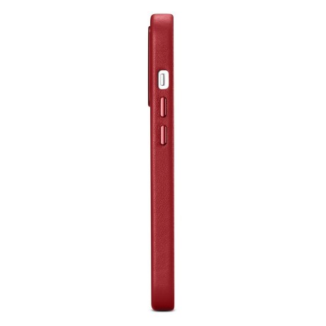 Кожаный чехол iCarer Genuine Leather (MagSafe) для iPhone 14 Pro - красный