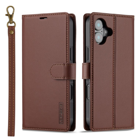 Чохол-книжка LCIMEEKE L2 Series Detachable Magsafe для iPhone 16 Plus - коричневий