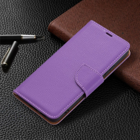 Чохол-книжка Litchi Texture Pure Color Samsung Galaxy S22 Plus 5G - фіолетовий
