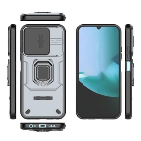 Противоударный чехол Sliding Camshield на Xiaomi Redmi 15C 5G / 4G EU 173mm - серый