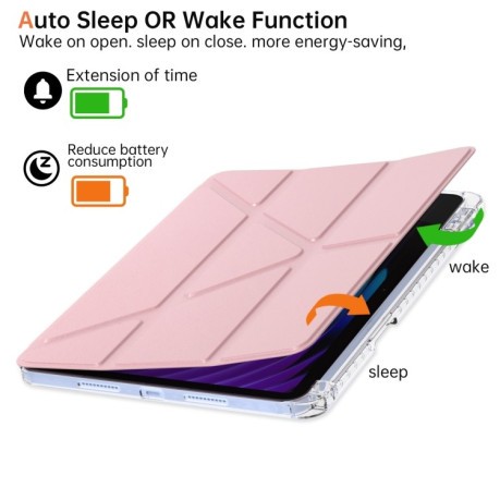 Чехол-книжка Clear Acrylic Demation Leather для Xiaomi Pad 7 / 7 Pro - розовый