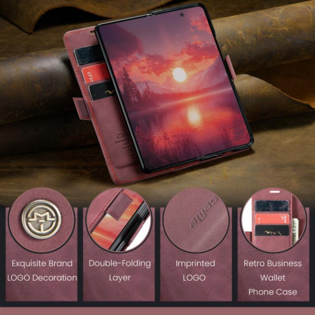 Чохол-книжка CaseMe-013 Multifunctional на Samsung Galaxy Fold 7 - червоний
