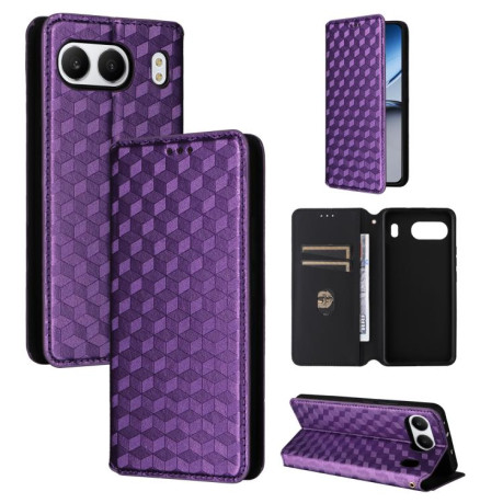 Чохол-книжка Cubic Grid Calf Texture для OnePlus Nord 4 - фіолетовий