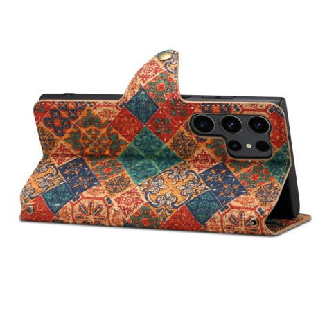 Чехол Denior Oil Wax Cowhide Plating для Samsung Galaxy S24 Ultra 5G - разноцветный