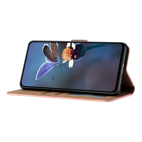 Чохол-книжка Seven Butterflies Embossed Leather для Xiaomi Redmi Note 14 4G - рожевий