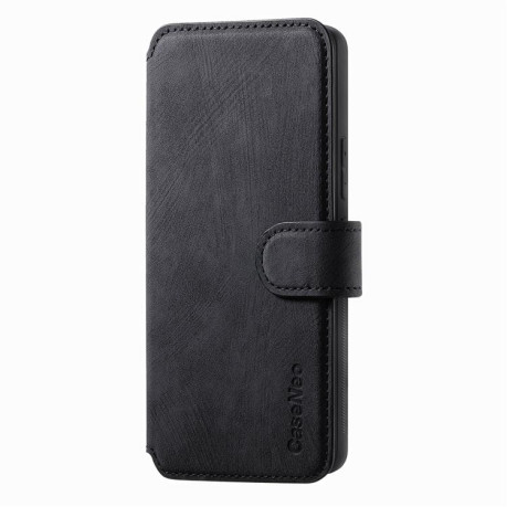 Чехол-книжка CaseNeo MagSafe RFID Anti-theft Retro Leather на Samsung Galaxy S25 FE 5G - черный