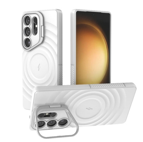 Чохол Lens Frame Bracket Corrugated MagSafe для Samsung Galaxy S25 Ultra 5G - білий