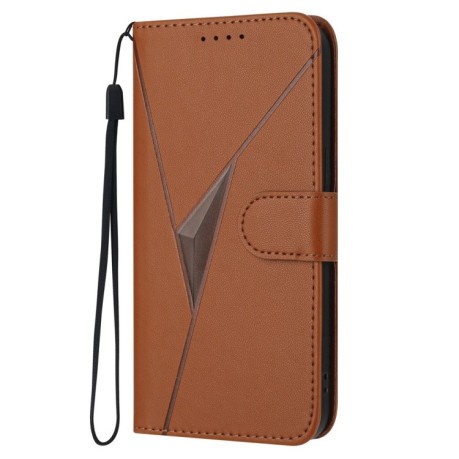 Чехол-книжка Triangle Pattern Buckle Clasp Leather на Infinix Note 40 4G - коричневый