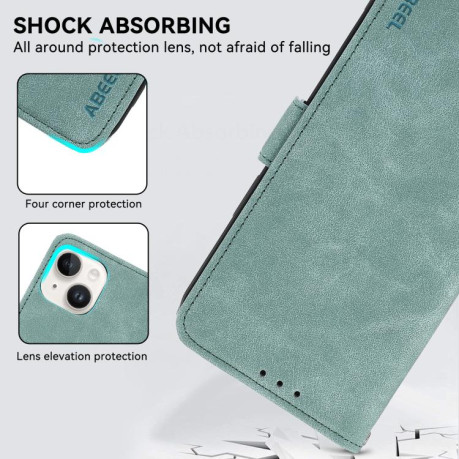Чехол-книжка ABEEL Color Block Magnetic RFID Leather на Motorola Moto G15 4G / G05 - зеленый