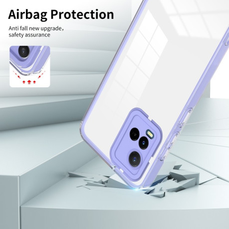 Противоударный чехол Clear Color Frame для Vivo Y21 / Y33S / Y21S / T1X 4G - фиолетовый