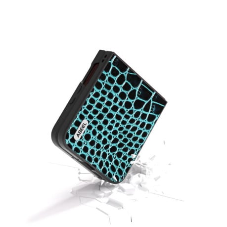 Противоударний чехол ABEEL Crocodile Texture Genuine Leather для Motorola Razr 60 Ultra - синій