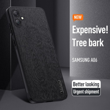 Чохол Tree Bark Leather Shockproof Samsung Galaxy A06 4G - чорний