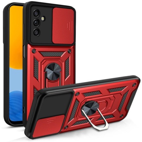Противоударный чехол Camera Sliding для Samsung Galaxy M52 5G - красный