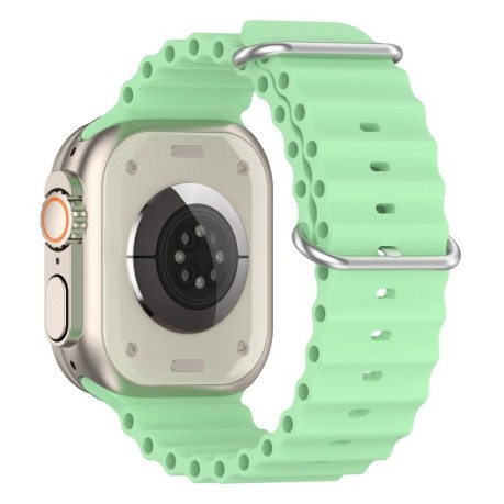 Силіконовий ремінець Ocean для Apple Watch Ultra 49mm/45mm /44mm - світло-зелений