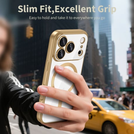 Чохол Tech-Protect MagFlex MagSafe на iPhone 17 Pro Max - Transparent Gold