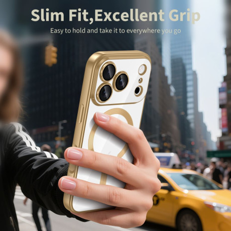 Чохол Tech-Protect MagFlex MagSafe на iPhone 17 Pro - Transparent Gold