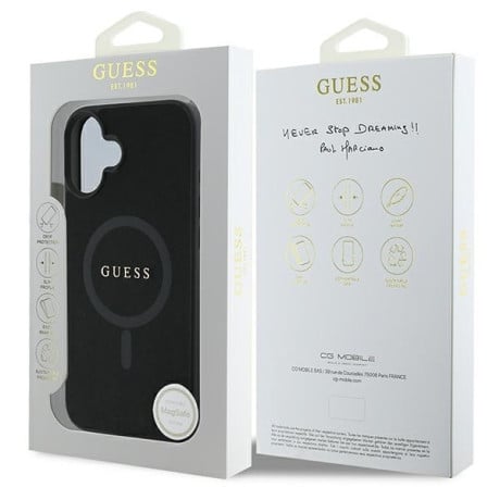 Оригинальный чехол Guess Saffiano MagSafe на iPhone 16 Plus - Black