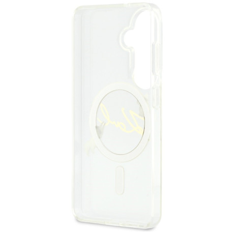 Оригінальний чохол Karl Lagerfeld IML KC Script з MagSafe для Samsung Galaxy S26 Plus — прозорий