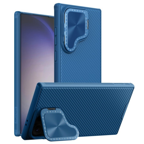 Противоударный чехол NILLKIN Black Mirror Prop CD Texture Mirror MagSafe Magneticна Samsung Galaxy S24 Ultra 5G - синий