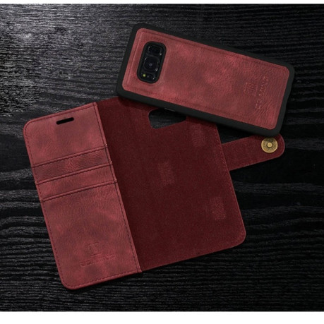 Кожаный чехол- книжка DG.MING Crazy Horse Texture на Samsung Galaxy S8/G950- винно-красный
