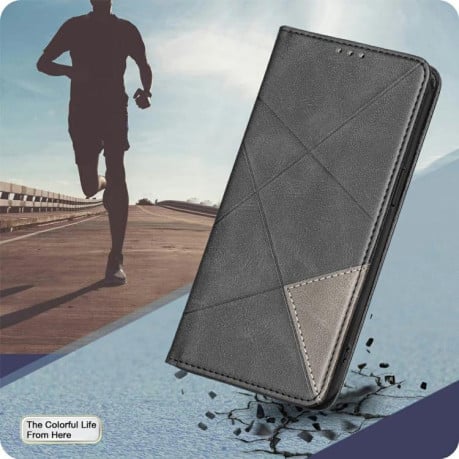 Чехол-книжка Rhombus Texture на Infinix Hot 60 Pro 4G - черный