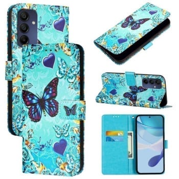 Чехол-книжка Colored Drawing Pattern Plain Weave Leather для Samsung Galaxy A16 5G - Love Butterfly