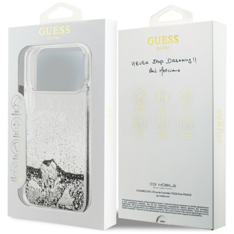 Оригінальний чохол Guess Liq Glitter Charms на iPhone 17 Pro Max - silver