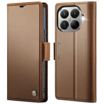 Чехол-книжка CaseMe 023 Butterfly Buckle Litchi Texture RFID Anti-theft Leather на Xiaomi 17T 5G — коричневый