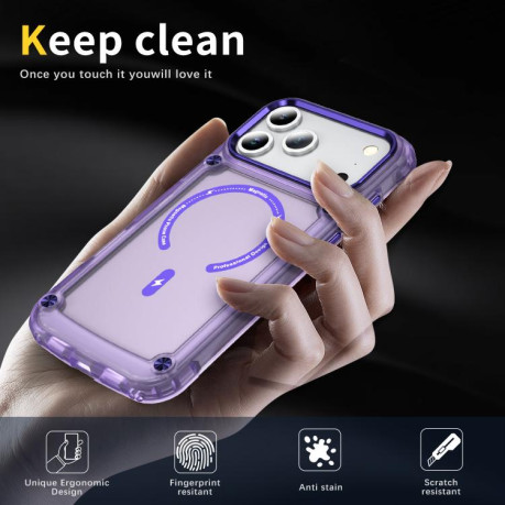 Противоударный чехол Skin Feel TPU + PC MagSafe Magnetic для iPhone 17 Pro Max - фиолетовый