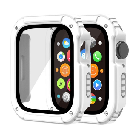 Противоударная накладка с защитным стеклом 2 in 1 Screen для Apple Watch Series 8 / 7 45mm - белый