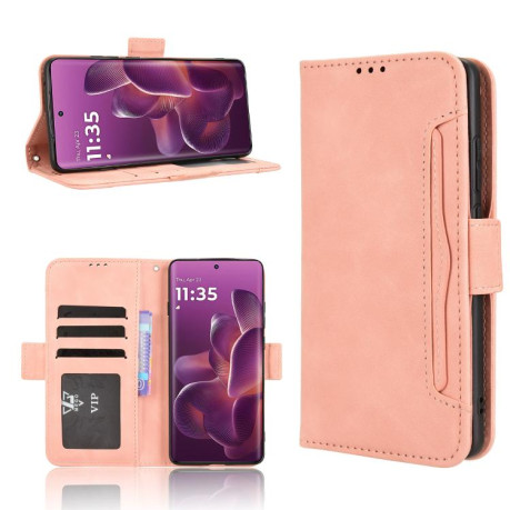 Чехол-книжка Skin Feel Calf на Motorola Edge 60 Pro - розовый
