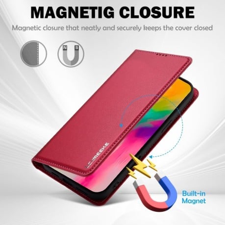 Чохол-книжка LCIMEEKE LC-001 Series для iPhone 16 Pro - червоний