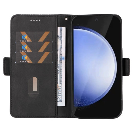 Чехол-книжка Dual-color Rhombic Lattice Leather для Samsung Galaxy S24 FE 5G - черный
