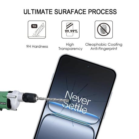 Защитное стекло High Aluminum Full Screen Silk на OnePlus Nord 5 - черное