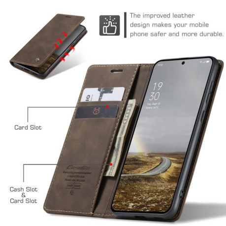 Чехол-книжка CaseMe-013 Multifunctional на OnePlus 13 - кофейный