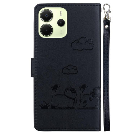 Чохол-книжка Cute Cats RFID Leather для Xiaomi Redmi Note 14 4G 164.84mm - чорний