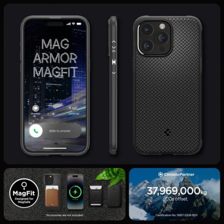 Оригінальний чохол Spigen Mag Armor MagSafe для iPhone 15 Pro - Matte Black