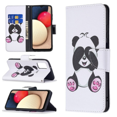 Чохол-гаманець Colored Drawing Pattern для Samsung Galaxy A03s - Panda