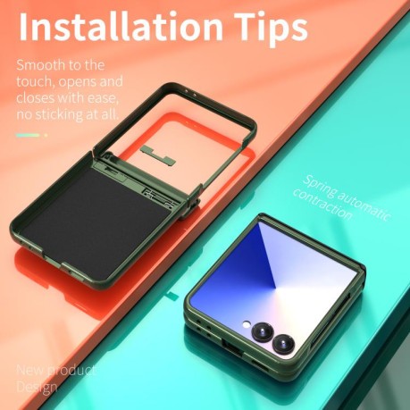 Чехол Sliding Window Hinge на Samsung Galaxy Flip 7 5G - зеленый