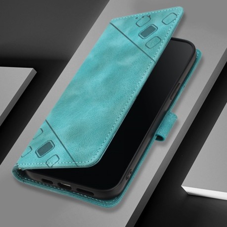Чехол-книжка Skin-feel Embossed для Realme GT 7 Pro 5G - зеленый