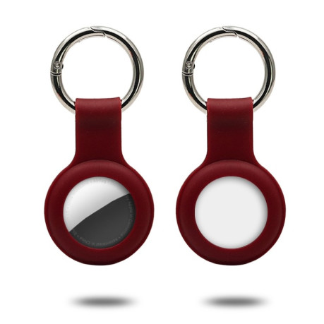 Силиконовый брелок с карабином Keychain Ring для AirTag - винно-красный