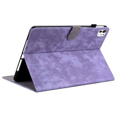Чохол-книжка Embossed Tiger Pattern Leather для iPad Pro 11 2024 - фіолетовий