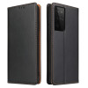 Шкіряний чохол-книжка Fierre Shann Genuine leather Samsung Galaxy S21 Ultra - чорний