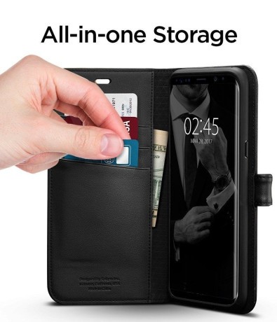 Оригінальний чохол Spigen Wallet S для Samsung Galaxy S8+ Plus Black