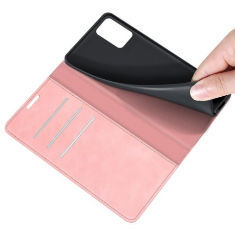 Чехол-книжка Retro Skin Feel Business Magnetic на Xiaomi Redmi 10 - розовый