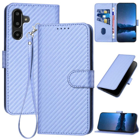 Чехол-книжка Carbon Fiber Texture на For на Samsung Galaxy F16 5G / M16 5G  - фиолетовый